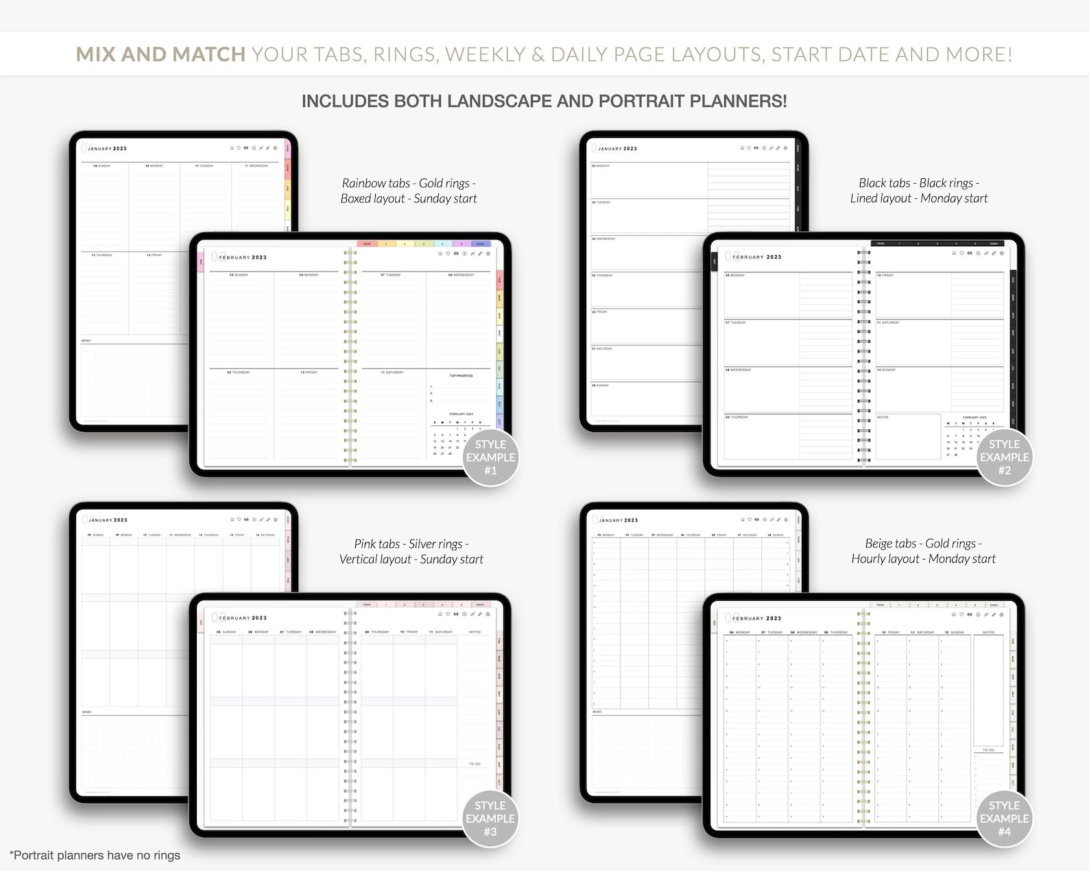 Digital Planner, 2024 2025 Undated Planner,