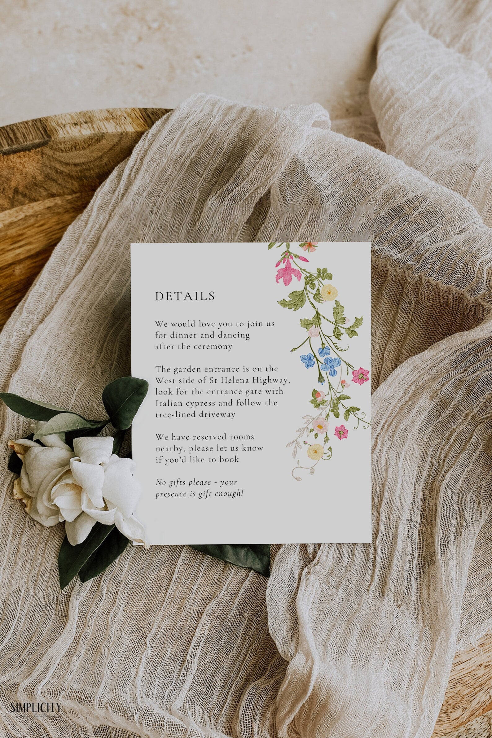 Wildflower Wedding Invitation Template, Printable Wedding Invitation, Wedding Invitation, Pastel Wildflower Invitation,