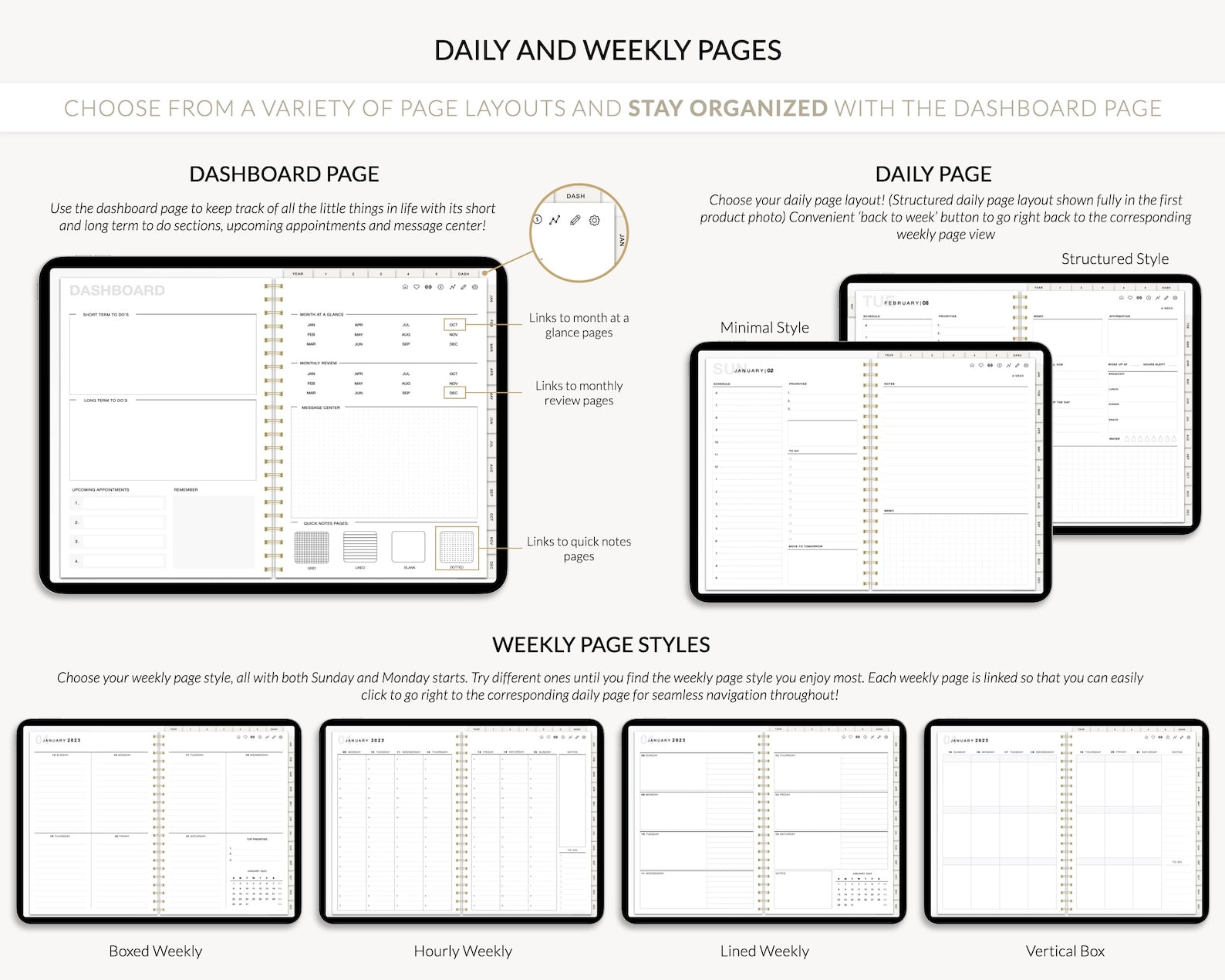 Digital Planner, 2024 2025 Undated Planner,