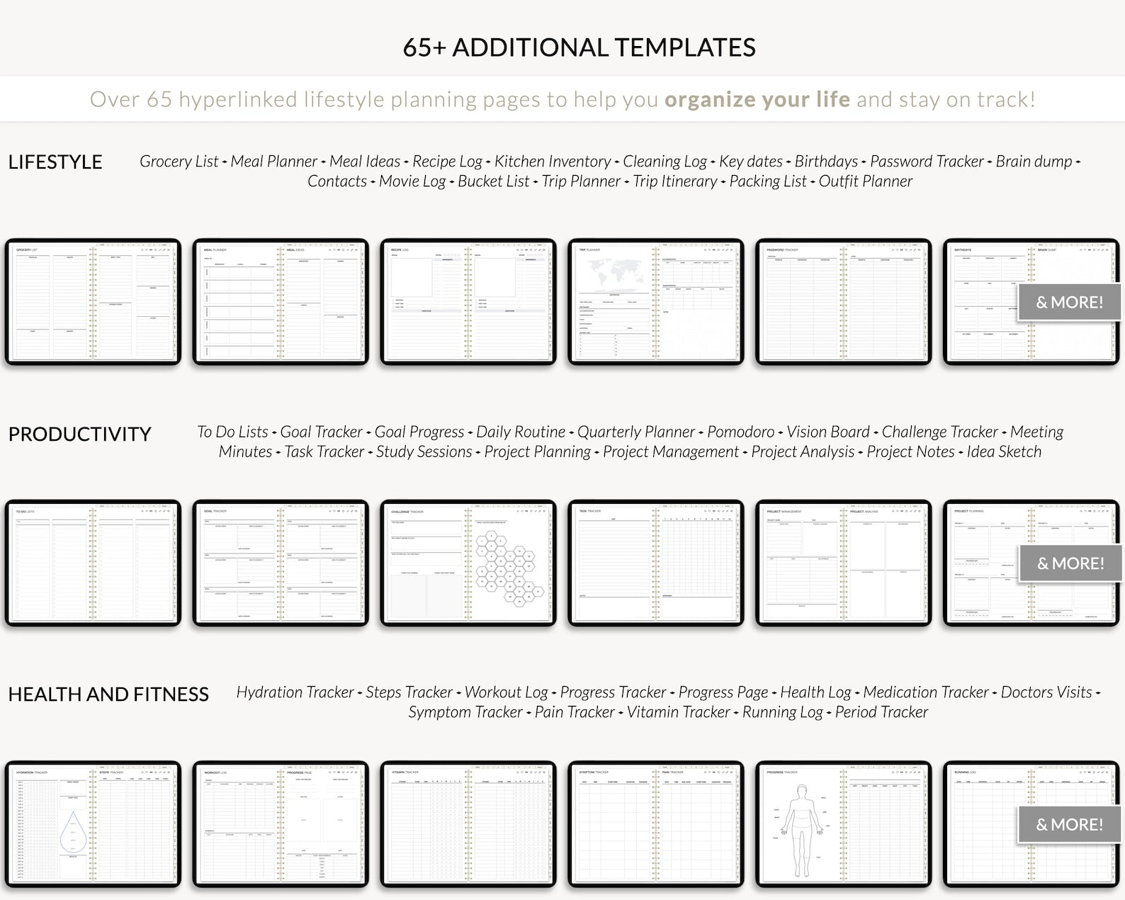 Digital Planner, 2024 2025 Undated Planner,