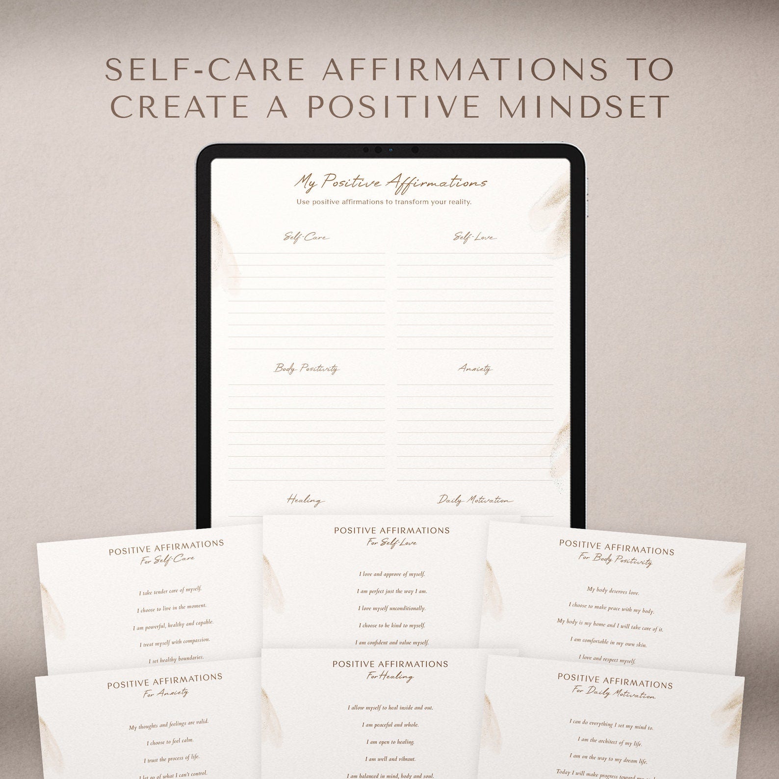 Self Care Planner, Mental Health Mindfulness Healing Anxiety Self Love