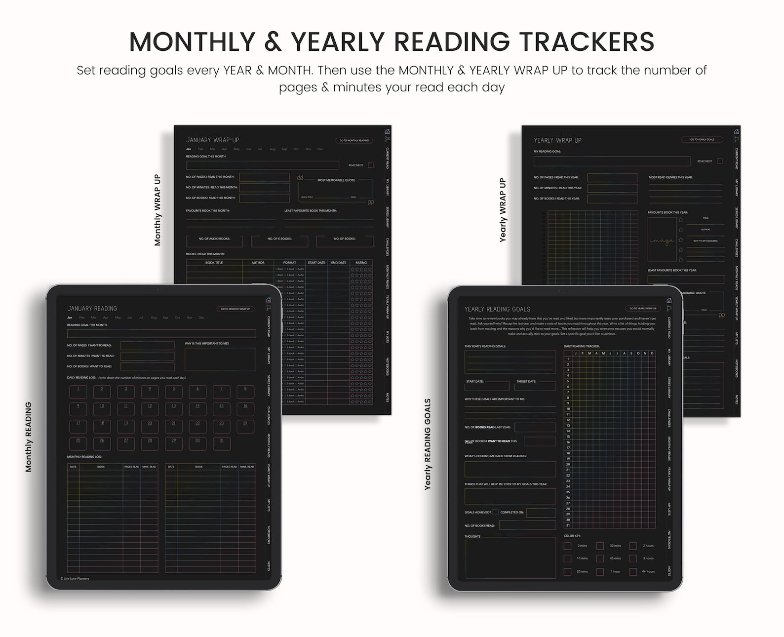 Reading Journal,  Book Tracker, Book Reading Journal for Goodnotes