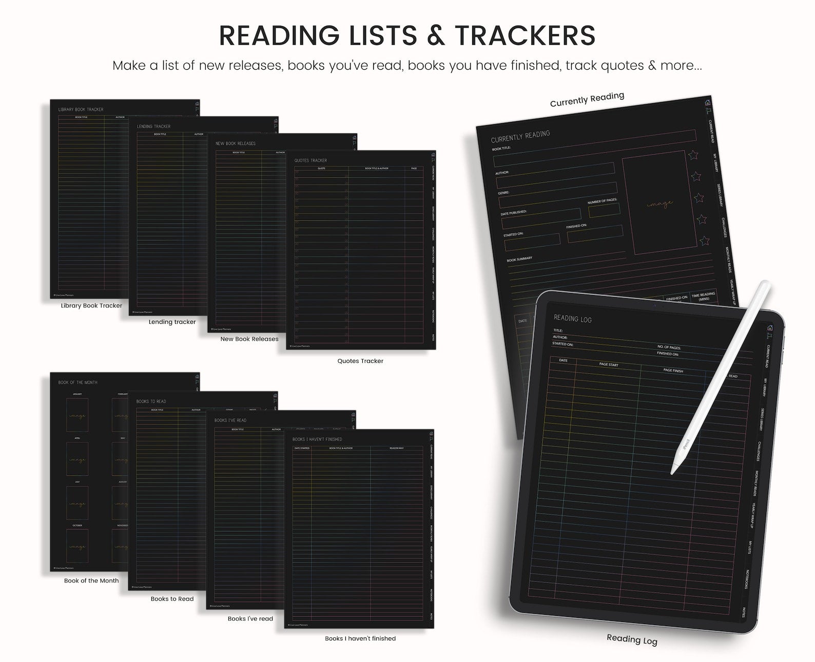 Reading Journal,  Book Tracker, Book Reading Journal for Goodnotes